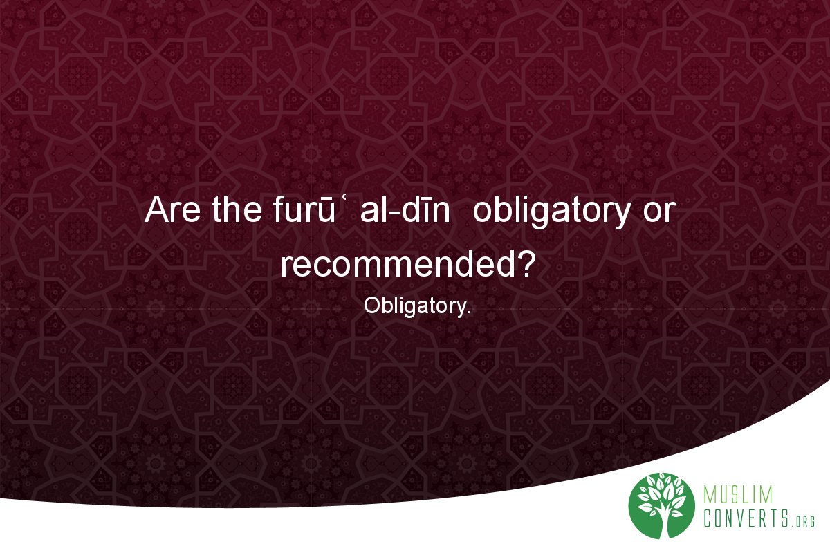 are-the-furu-al-din-obligatory-or-recommended